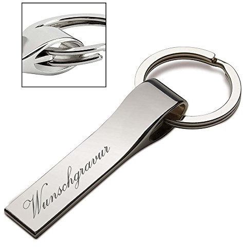 polar-effekt Shawnee Schlüsselanhänger in Silber aus Metall Personalisiert mit Gravur - Mitbringsel inkl. Geschenketui