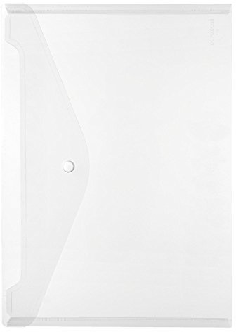 Herlitz 10657930 Dokumententasche A4 mit Druckknopfverschluss, 6 Stück, farblos (Farblos)