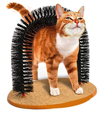 MINGZE Arch Cat Groom Selbstpflege Katzenspielzeug Cat Self Groomer, Massagegerät und Katzenkratzer, Scratching Arch Kitten Massieren Pet Self Grooming Borsten Groomer Spielzeug Perfekt zum Spielen