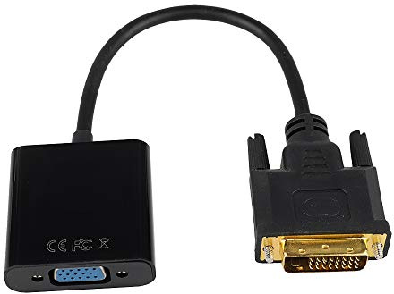 Adaptateur DVI vers VGA 24+1 DVI vers VGA convertisseur DVI-D 24+1 vers VGA mâle vers femelle