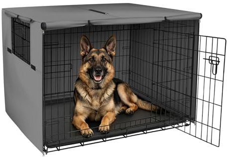 Explore Land 121,9 cm Abdeckung für Hundekäfige, strapazierfähig, Polyester, Sonnenschutz, universelle Passform für Drahtkäfig (Grau)