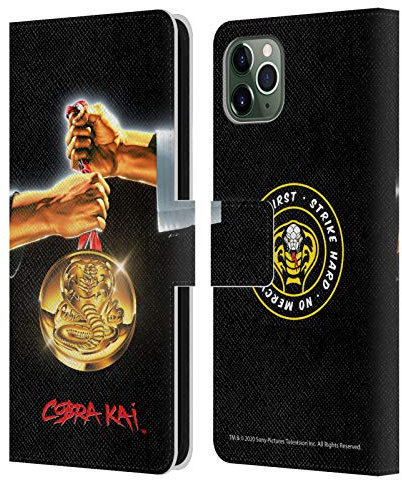 Head Case Designs Officially Licensed Cobra Kai Gold Medal Graphics Leather Wallet Case Compatible With Apple iPhone 11 Pro Max