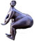 IDYL Bronze-Skulptur Dicke Lady 19x11x17 cm |Frau als Bronze-Figur handgefertigt | Gartenskulptur - Wohnbereich-Dekoration | Hochwertiges Kunsthandwerk | Wetterfest