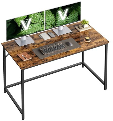 VASAGLE Tisch, Computertisch, Bürotisch, 120 x 60 x 76 cm, für Arbeitszimmer, Schlafzimmer, Wohnzimmer, vintagebraun-tintenschwarz LWD039B01V1