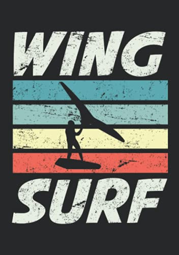 Notizbuch A5 liniert mit Softcover Design: Wing Surf Silhouette Wing Foiler Wingfoiler Geschenk: 120 linierte DIN A5 Seiten