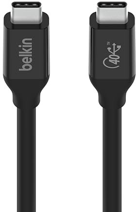 Belkin USB4, USB-C to USB-C Cable, USB IF Certified with Power Delivery up to 100W, 40 Gbps Data Transfer Speed and Backwards Compatible with Thunderbolt 3, USB 3.2, charging cable, more - 0.8m