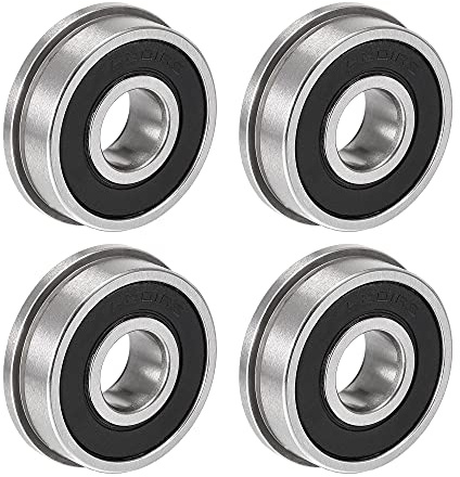 sourcing map F6201-2RS - Cuscinetti a sfera flangiati 12 x 32 x 10 mm, in acciaio cromato, 4 pezzi