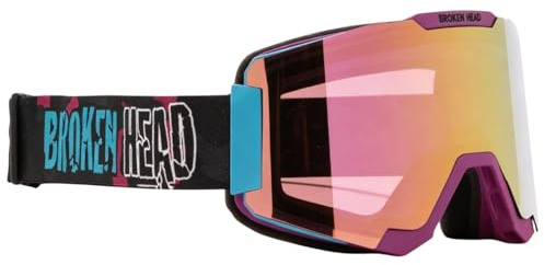 Broken Head Regulator MX Google Pink-Blau mit verspiegeltem Glas - Motorrad-Brille Für Motocross, Enduro, Downhill, Offroad - Mit UV-Schutz
