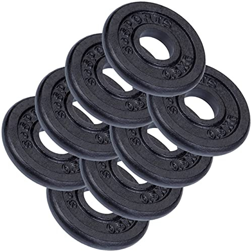 ScSPORTS® Dischi Pesi - Set da 2/4/5/10/15/20 kg, Ghisa, Ø 30/31mm, Nero - Weight Plates, Piastre, Bilanciere, Manubri, Palestra da Casa, Fitness, Allenamento (4 KG (8x 0.5))