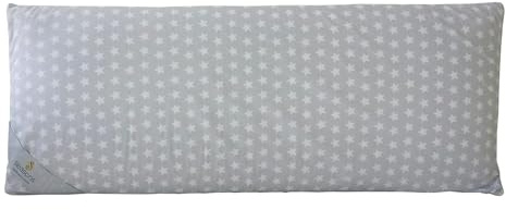 SEASONS - Almohada Viscoelástica 70 cm para Niños, Doble Funda con Cremallera, Almohada Baja de 9 cm, Transpirable, Tejido Exterior con Estrellas, Fabricado en España