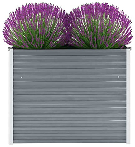 WIFESE Lit SuréLevé De Jardin Acier Galvanisé 100x40x77 Cm Gris Jardinieres Exterieur Jardiniere Bois Jardiniere Balcon Carré Potager Bacs ã Fleurs Rectangulaire