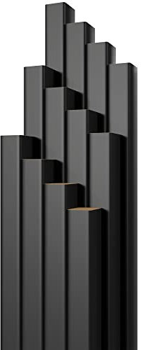 STEGU Lamellen Set LINEA, 12er-Set, Vielseitig Montierbare Wandlamellen, Verbesserung der Akustik, Einfach Anzupassen, Geeignet für Wohn- und Geschäftsräume, Schwarz, 275 x 2,8 x 3,7 cm