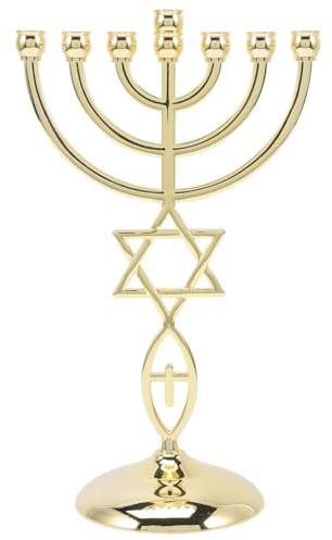 HOMSFOU Israel Menora Jerusalem Tempel 7 Zweige Jüdischer Kerzenhalter Kerzenständer Kerzenhalter Religiöse Kandelaber Heiliges Land Geschenk Für Die Kirche