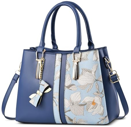 FOLOVEYA Handtasche Damen Mittelgroß, Elegante Henkeltasche mit Schleife