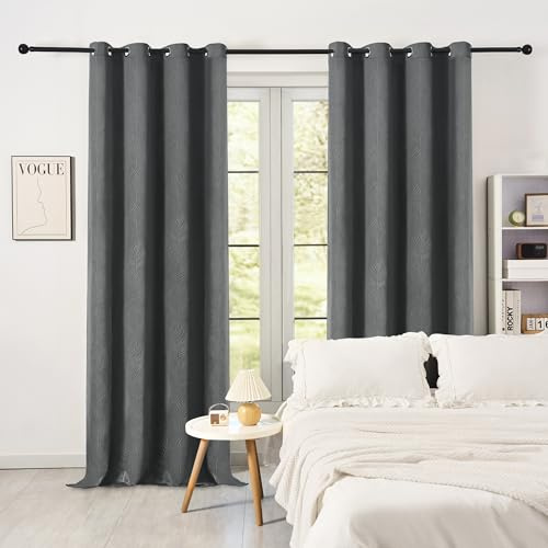 WOLTU Samtvorhang Gardinen mit Ösen Vorhang Blickdicht Verdunklungsvorhänge Samt Thermovorhang Kälteschutz, Velvet Samt Curtains für Deko Schlafzimmer Wohnzimmer, 135x245 cm Grau (1 Stück)
