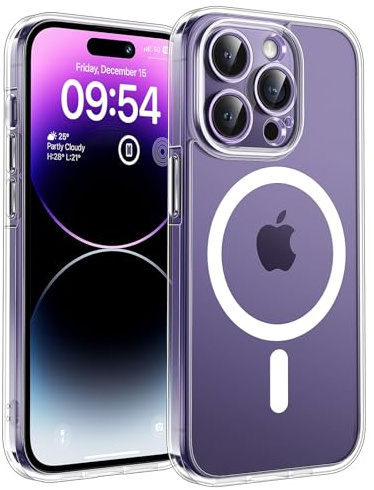 TOCOL für iPhone 14 Pro Max Hülle, Kompatibel mit MagSafe, Transparent | Nie Vergilbung, Starke Haftkraft, Vollständiger Kameraschutz, Militärschutz Stoßfest Kratzfest Haltbarkeit, Durchsichtig Case