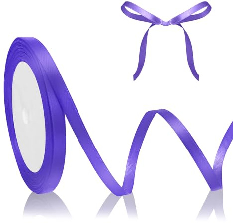 Satinband Lila Geschenkband Lila, 6mm 23M, Helllila Dekoband Schleifenband Lila, Violett Stoffband für Hochzeit Halloween Weihnachten Taufe Geburtstag DIY-Handwerk Geschenkverpackung Deko Seidenband
