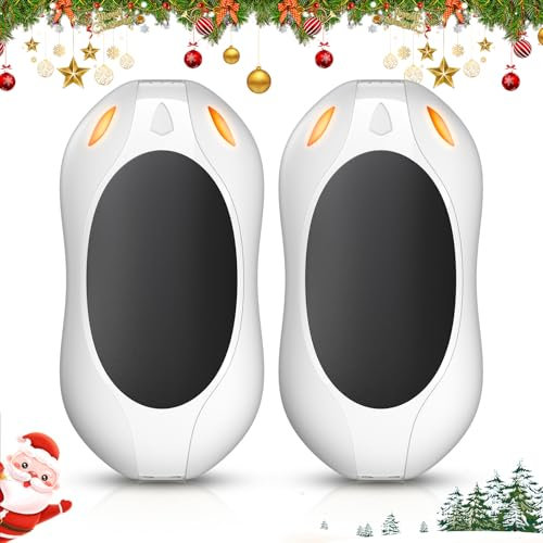 WHATOOK Magnetic Hand Warmers Rechargeable 2 Pack: Ultra Thin Portable Electric Hand Warmer, 2 in 1 Reusable Light Heater for Pocket Gloves, Tech Gifts for Men Women Outdoor Camping Golf Hunting