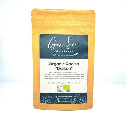 Organic Radish Microgreen & Sprouting Seeds (Daikon) (100, Grams)