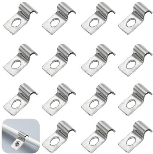 TenaLucy Lot de 50 colliers de fixation en métal de 4 mm - Colliers de serrage et support de câbles à visser