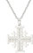 EUEAVAN Collar de cruz de los cruzados de Jerusalén, caballeros templarios, colgante de medallón, disco, griego, joyería religiosa, declaración de oración, bautizo, regalo para mujeres y hombres,
