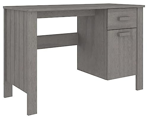 Schreibtisch HAMAR Hellgrau 113x50x75 cm Massivholz Kiefer,jiangboyue-340463