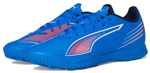 PUMA Men's Ultra Play Turf Trainer Soccer Cleats, Ultra Blue-White-Glowing Red AH25, 8.5