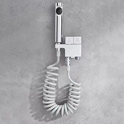 Bidet a spruzzo Bidet spruzzatore, Bidet spruzzatore portatile for WC, Doppio interruttore Controllo indipendente Bidet attacco for WC, Adatto for l'igiene del water e la pulizia dell'igiene femminile