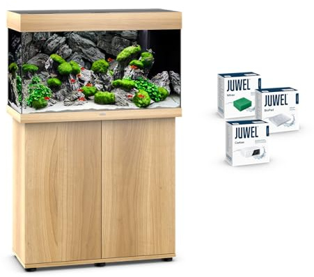 JUWEL Aquarium Rio 125 Kombination helles Holz Premium-Bundle