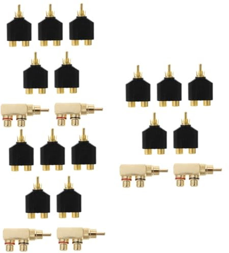 Angoily 21 Stck. Audio-Adapter Konverter männlich video recorder videokassettenrekorder audio verteiler fernsehr sound mixer fernseher Splitterstecker aus Kupfer Splitter-Adapter Legierung