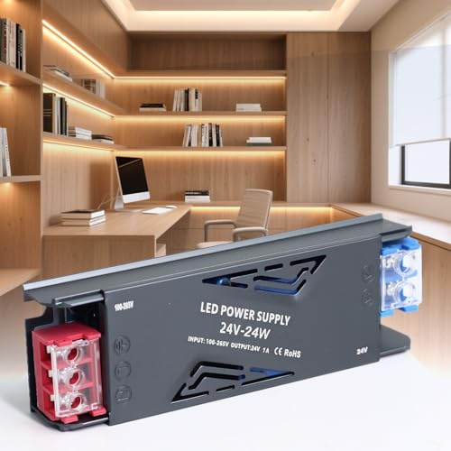 SUCIKORIO Transformador 220V a 24V 24W 1A Fuente Alimentacion Constante Ultrafino LED Driver Controlador AC 220V a DC 24V Fuente de Alimentación LED de Bajo Voltaje para Tira LEDs Luminarias