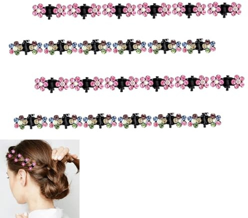 Fermagli per Capelli con Strass,24 PCS Mini Fermagli per Capelli Eleganti Clip Capelli in Cristallo Accessori per Capelli Mollette Piccole per Donne Ragazze