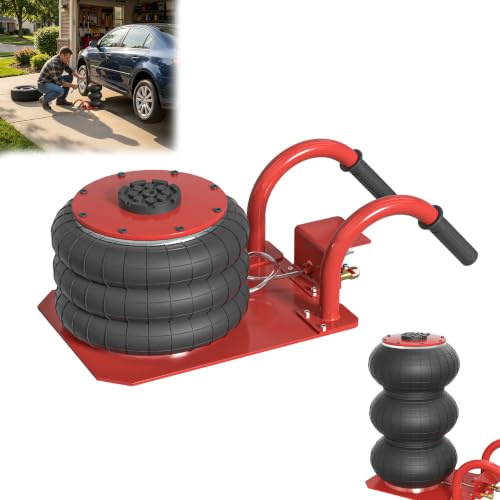 Froadp 3T Luftkissen Wagenheber Hydraulisch – Robuster Rangierwagenheber für Schwere Fahrzeuge 6600 lbs Tragkraft Griff Gebogen Hub 150–400 mm