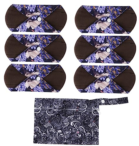 CALLARON 7stücke Menstruationspad Für Damen Waschbare Damenbinde Mit Druckknöpfen Inklusive Aufbewahrungstasche Geeignet Als Menstruationsbinde Wochenbettbinde Oder Inkontinenzbinde