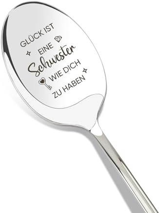 Schwester Geschenk für Schwester Geburtstag Kleinigkeit Beste Große Grosse Schwestern Geschenke Geburtstagsgeschenk Geschwister Schwesterherz Geschenkideen Weihnachten Löffel