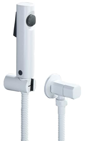 TYMYW Handheld Shower Head Douche Toilet Bidet Spray Wash Jet White Wall-Mounted Toilet Sprayer Kit with 1.5M Shower Tube