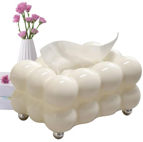 Tissue Box Bubble, Cotton Candy Tissue Box, 13 x 19.5 cm Face Paper Dispenser, PP Creative Cosmetic Tissues Box, Modern Holder Decorative for Tissues, Bathroom, Bedroom