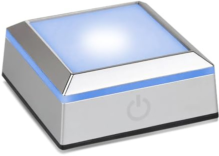 Square Led Lighting Base 4 Lights Modes with Sensitive Touch Switch | Show Stand Display Lamp Base for Crystal Statues Glass Ball Glass Resin Art Multicolor Flat Surface