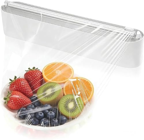 Folieskärare med blad av rostfritt stål, magnetisk och självhäftande fixering, borrfri, för plastfolie och aluminiumfolie upp till 31 cm, grå, köksarrangör med integrerat bladskydd