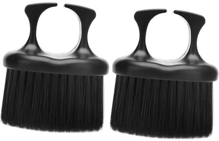 2 Stück Knöchelbartbürste aus Pp und Nylon, Schwarze Bartpflegebürste
