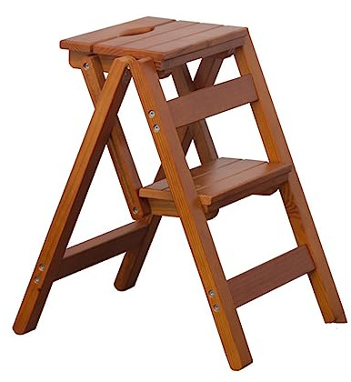 Mehrzweck-Klappstuhl Leiter - Leichter Holzstuhl für Home Office, tragbares Design, platzsparend, einfache Lagerung, ideal für Zuhause und Arbeit