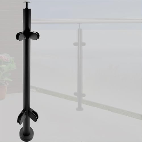 Poste ajustable de acero inoxidable 304 para barandilla de escalera de cristal, 70 cm de altura, columna de esquina de 270° con tornillos, sistema de barandilla para balcones