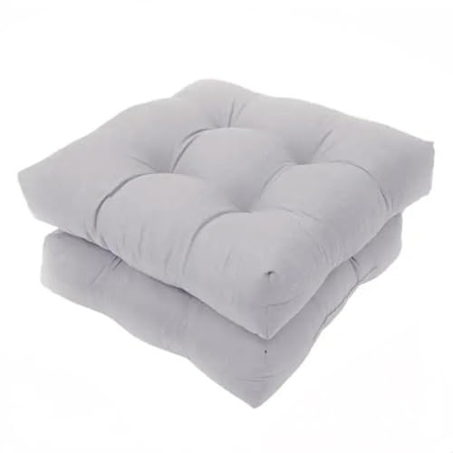 FUBESK Lot de 2 coussins de chaise touffetés imperméables pour extérieur, 48,3 x 48,3 x 12,7 cm, rembourrage très élastique pour meubles de terrasse
