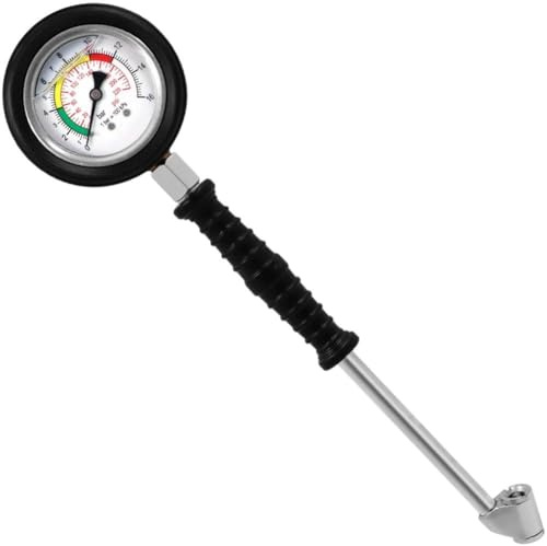 Lpitoy Manometro per Pneumatici per Auto, Tester per Pressione 'Aria dei Pneumatici, Misuratore della Pressione dei Pneumatici a Tubo Lungo, Strumento di Gonfiaggio per Pneumatici