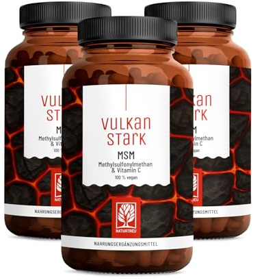 NATURTREU® MSM Tabletten hochdosiert, 2000 mg MSM mit natürlichem Vitamin C | aus Acerola - Vorrat für 12 Monate - Alternative zu MSM Kapseln - Methylsulfonylmethan vegan