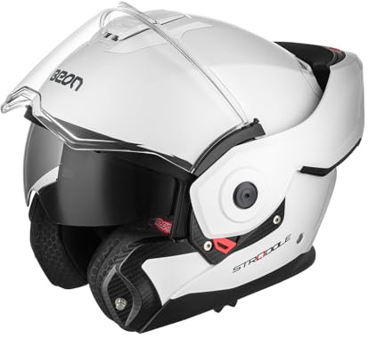 BEON Stradale Motorradhelm - Systemhelm Klapphelme mit Visier und Sonnenblende - Rollerhelm Sonnenblende - Motorrad Helm Damen & Herren - Integralhelm 180° Klappbar - M