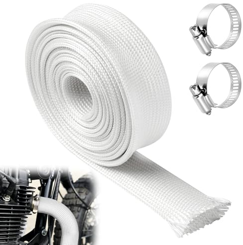 vsshe Abgasschlauch für Stromerzeuger 20mm, 300CM Hitzeschutzschlauch, Hitzebeständiger Standheizung mit 2 Clips für Notstromaggregat Abgasrohr Standheizung Isolierung Schlauch High TEMP Fiberglass