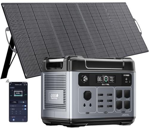 OUKITEL Power Station Portatile 3200W Generatore Solare 6400W Picco | Batteria LiFePO4 2048Wh, con 400W Pannello, 2800W Ricarica Rapida, UPS <10ms, P2001 Pro per Casa, Campeggio & Backup