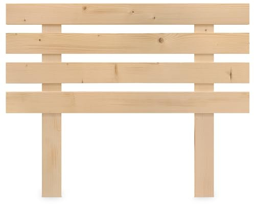 DHOME Sänggavel i Naturligt Furuträ med Ben i Horisontell Pallstil för Pallbäddar med Inkluderade Beslag (110x115 Palett 4)