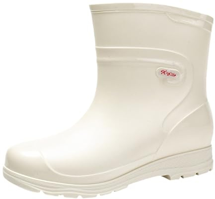 Generiska halvhöga gummistövlar med klack, ankelstövlar, vattentäta regnstövlar, tjocka golv, slip-on, ankelstövlar, lediga, fashionabla, gummiregnskor för trädgård, fiske, utomhus